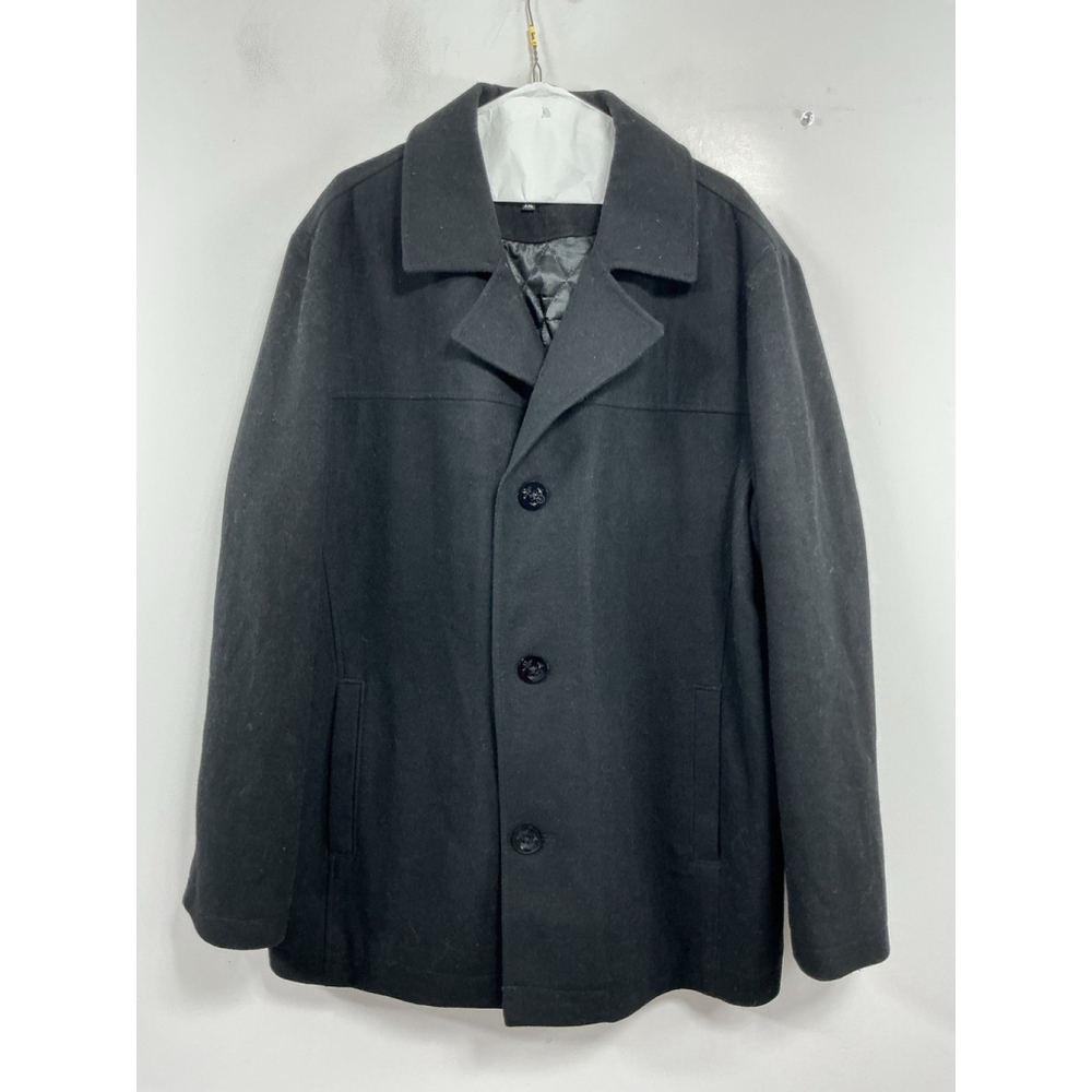 Womans Jones NY Quilted Pea Coat XXL Black Button Up Mid Length